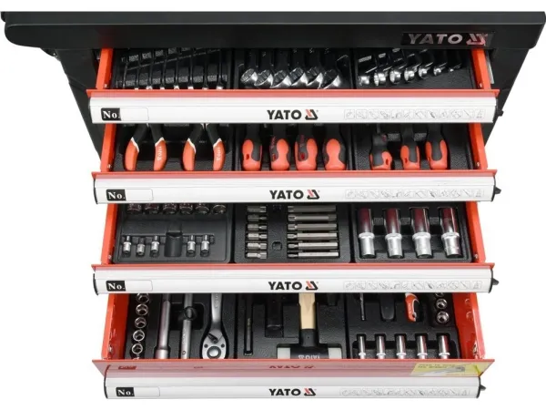 Yato YT-55307, Stål, Sort, Rød, 6 skuffe(r), Kugleleje teleskopspindel, 25 kg, 35 kg
