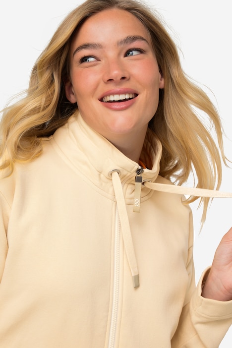 Sweatjacke, Stehkragen, Rücken-Print, Zipper, OEKO-TEX