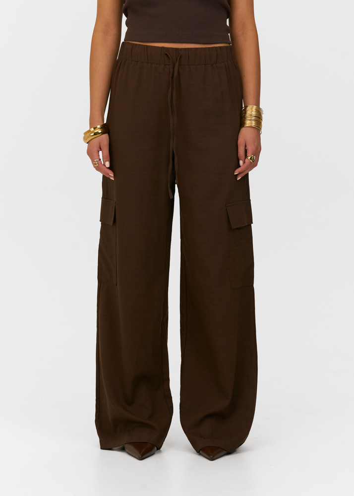 Luna cargo broek choco bruin