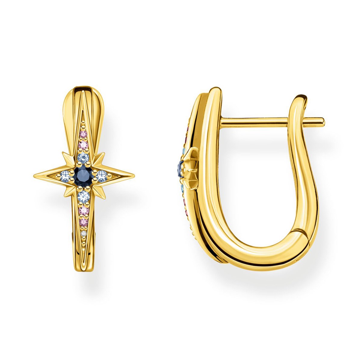 Créoles Thomas Sabo Royalty étoile palqué or