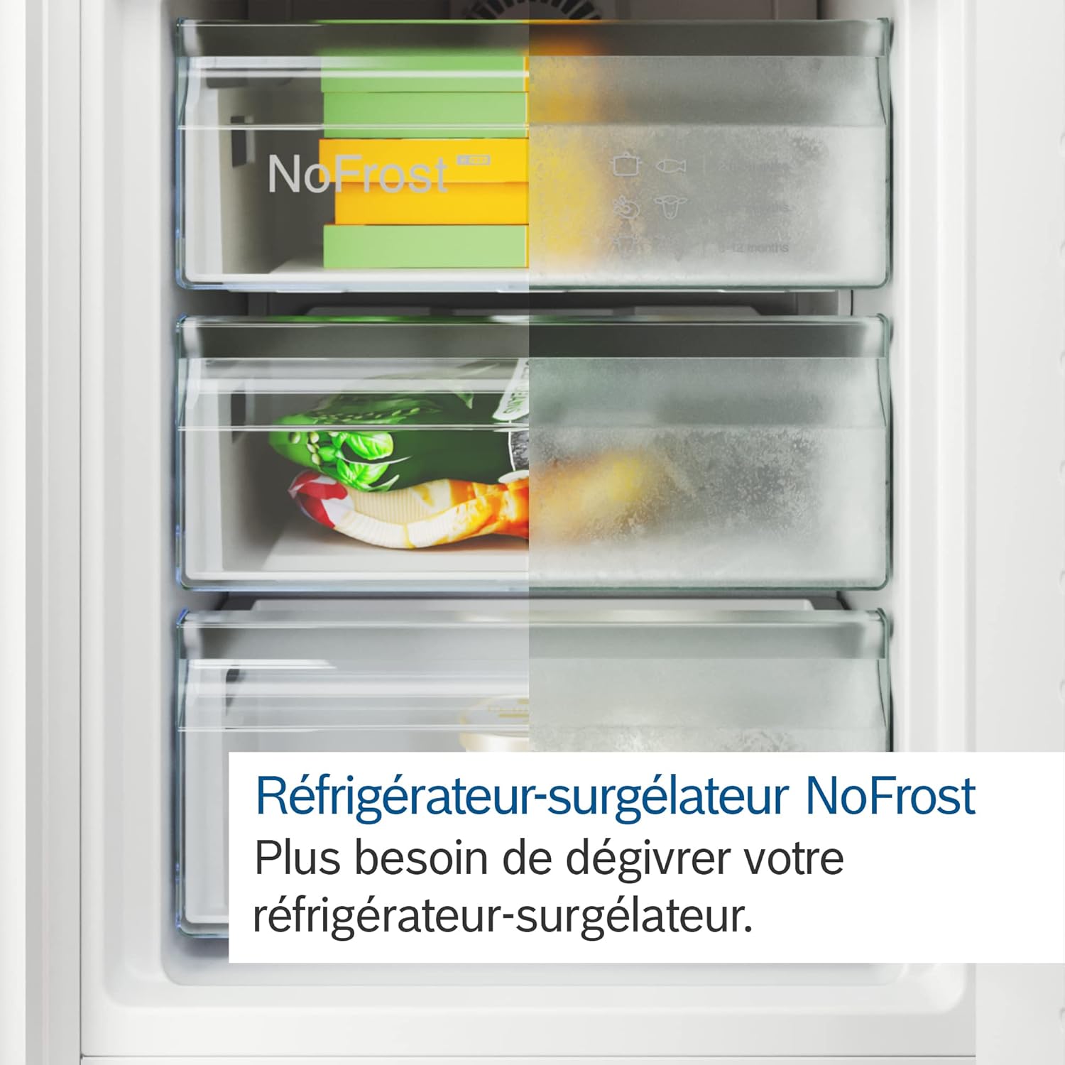 Réfrigérateur combiné autoportant Bosch KGN36VLDT série 4, 321 L