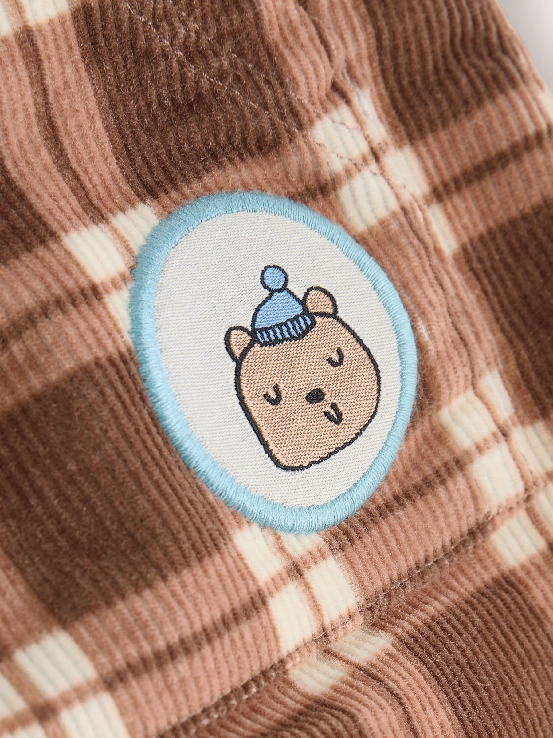 Bruin geruit - Babyset van corduroy tuinbroek en rompertje (0mnd-2jr)
