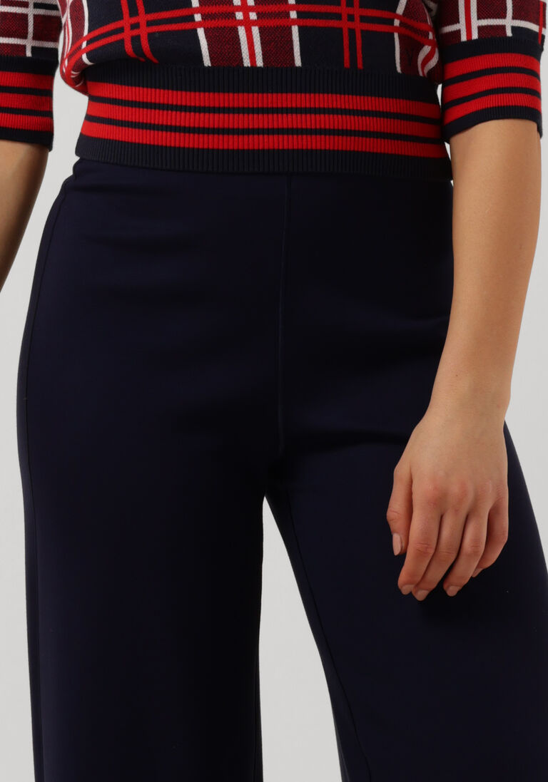 VANILIA donkerblauwe vanilia flared broek tube trousers double punto