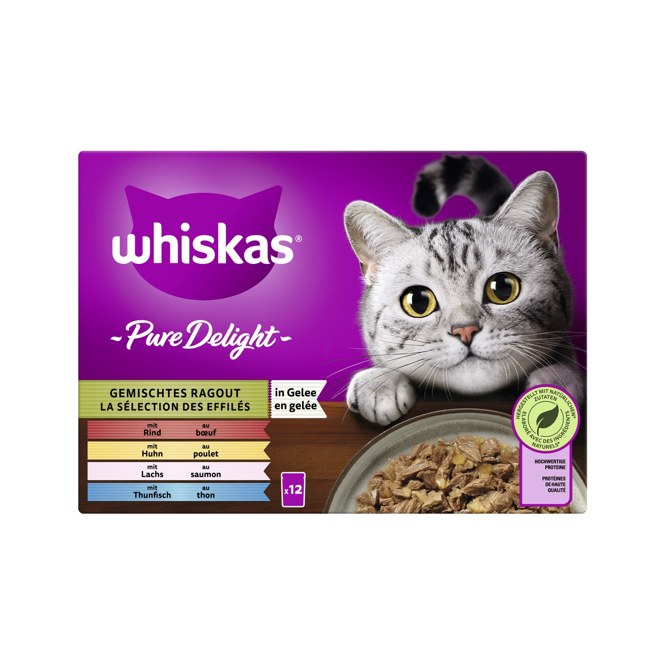Whiskas Pure Delight Gemischtes Ragout in Gelee Multipack 12x85g