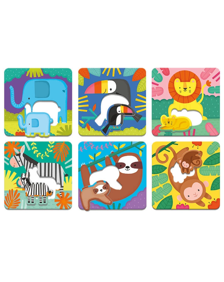 Match-Up Puzzle – Dschungel Babies 6x2-teilig