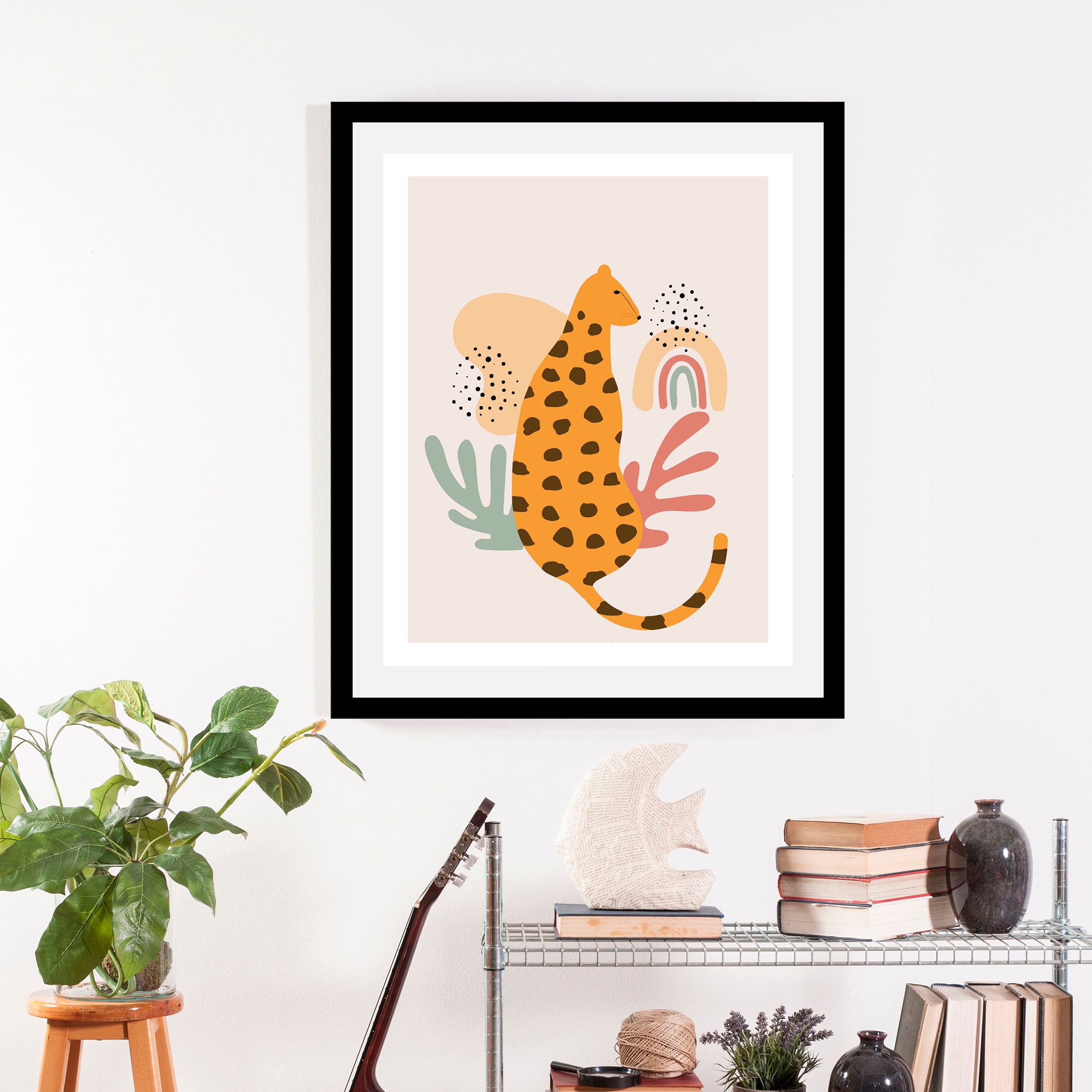 queence Bild »Finou« Abstrakt | Katze | Katzenbilder | Pflanzen | Pflanzenbilder | Raubkatzen | Regenbogen | Tiere | Wildtiere 1 Stk. tlg. gerahmt