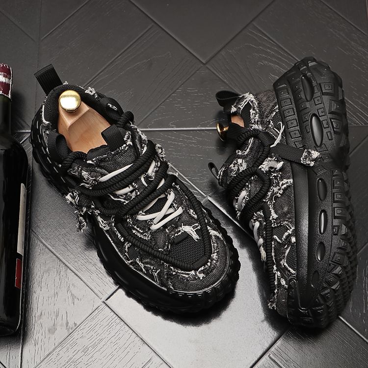 Mr Ozera - Platform Denim Veterschoenen