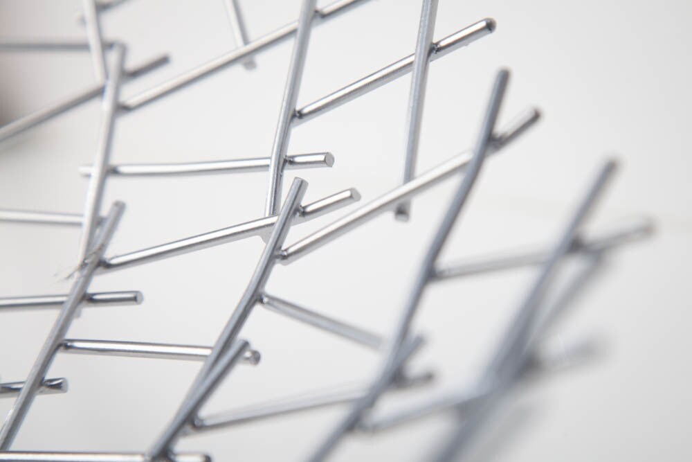riess-ambiente Obstschale STRUCTURE - 45cm silber pulverbeschichtetes Metall