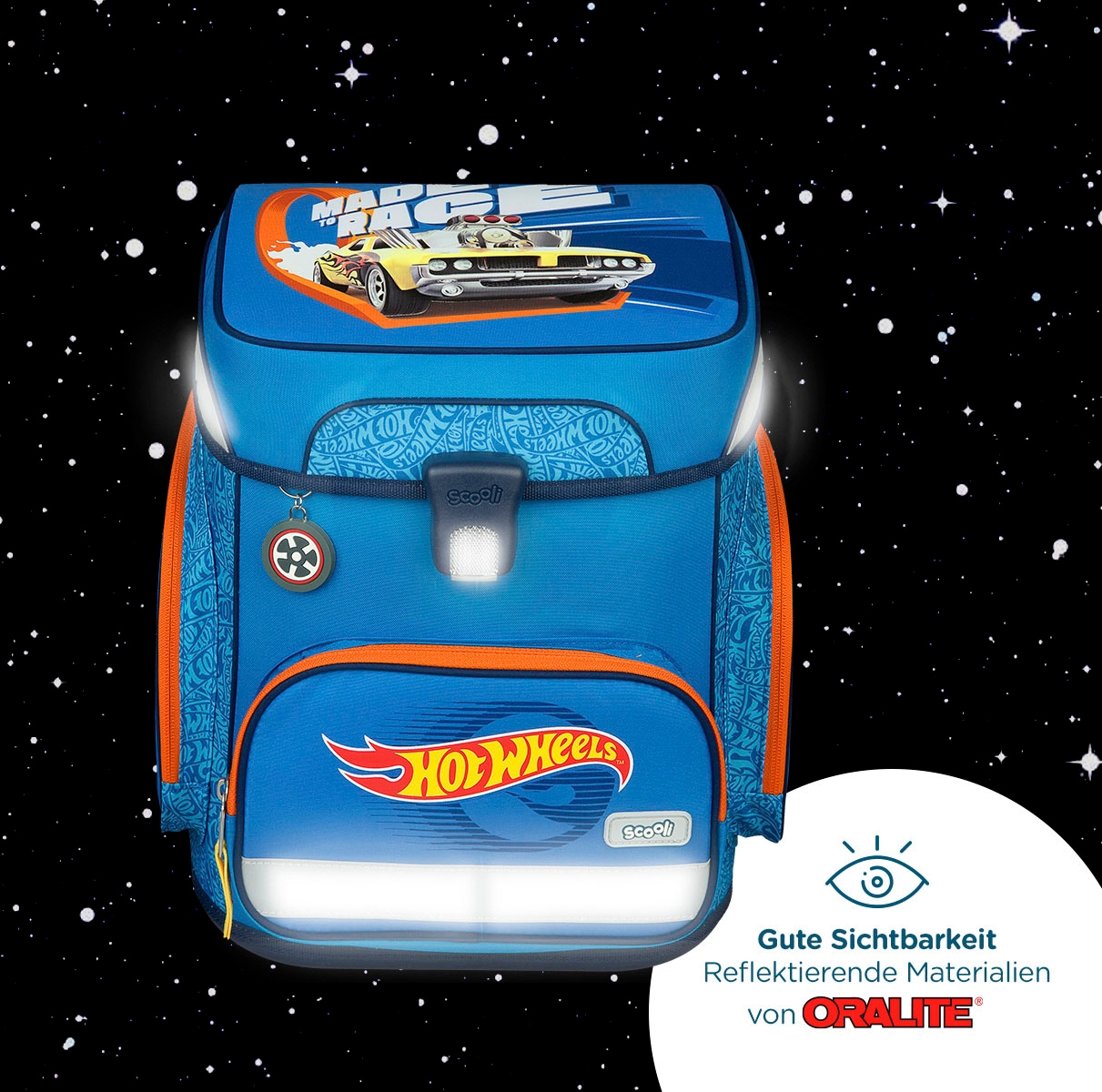 Scooli Schulranzen »EasyFit, Hot Wheels« Reflektoren
