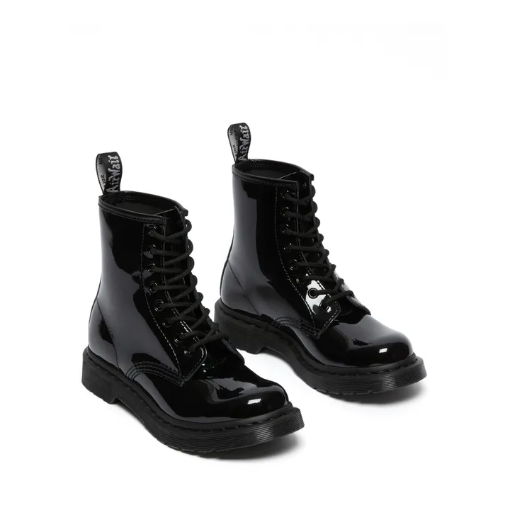 Dr Martens Boots à Lacets 1460 Cuir Verni - Collection Femme  | Noir