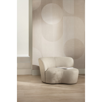 WOOOD fauteuil Stone crème bouclé stof met leuning links