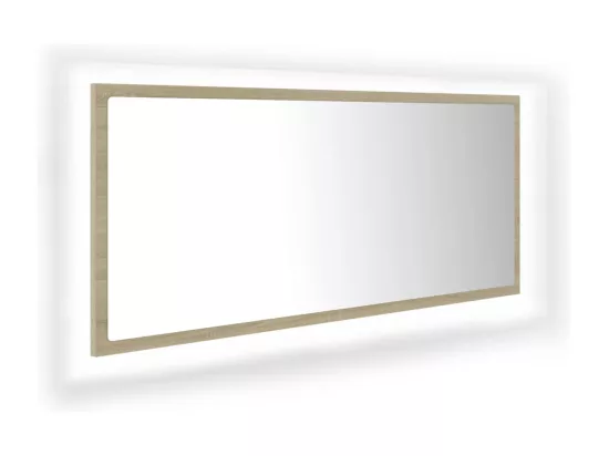 Miroir LED de salle de bain Chêne sonoma 100x8,5x37cm Acrylique