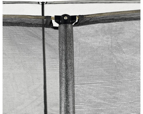 EXIT Black Edition trampoline 256 x 305 cm zwart incl. veiligheidsnet, ladder en verankeringsset