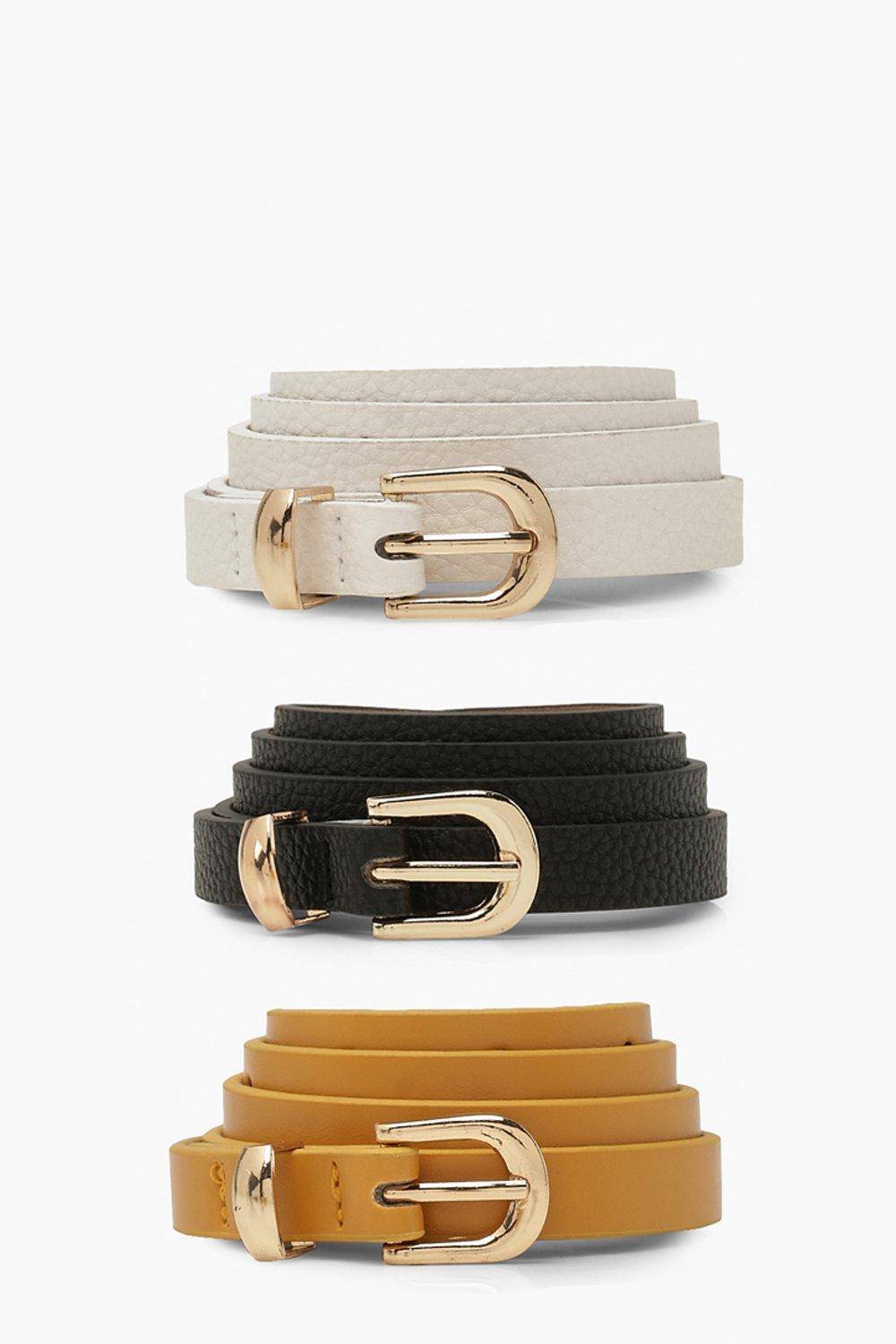 boohoo 3 Pack Skinny Belt