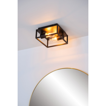 Lucide badkamer plafonnière Carlyn IP54 zwart
