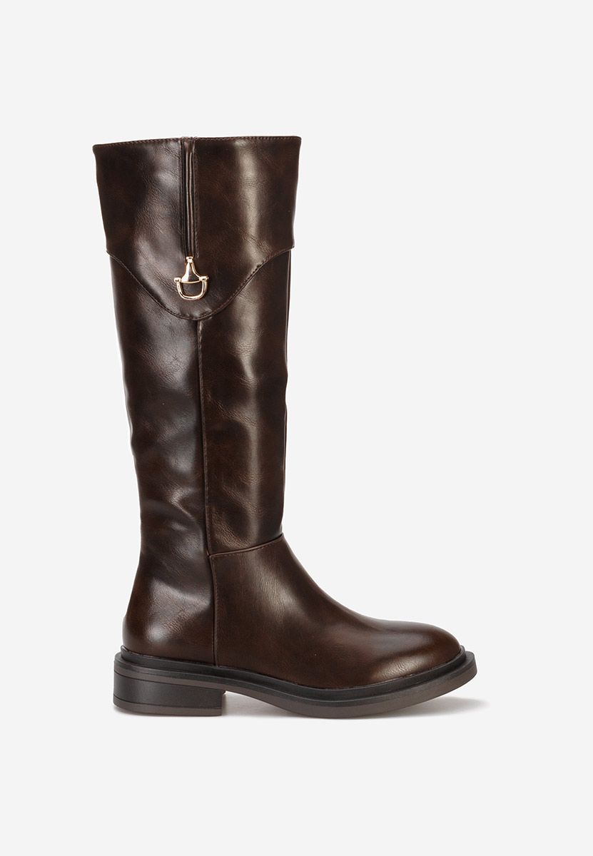 Bottes à petit talon bruns Ameila