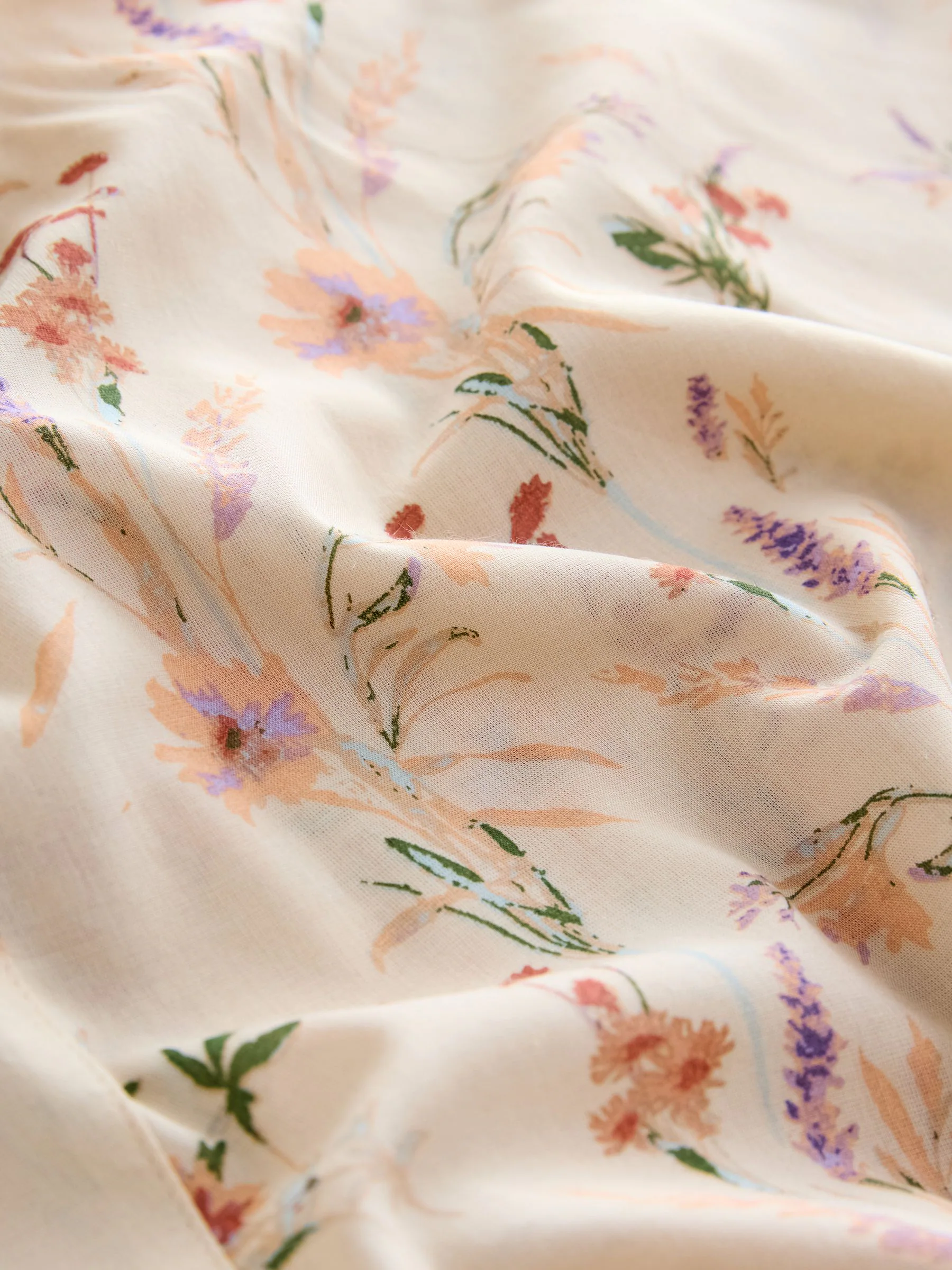 Wit met bloemenprint - Lichtgewicht badjas