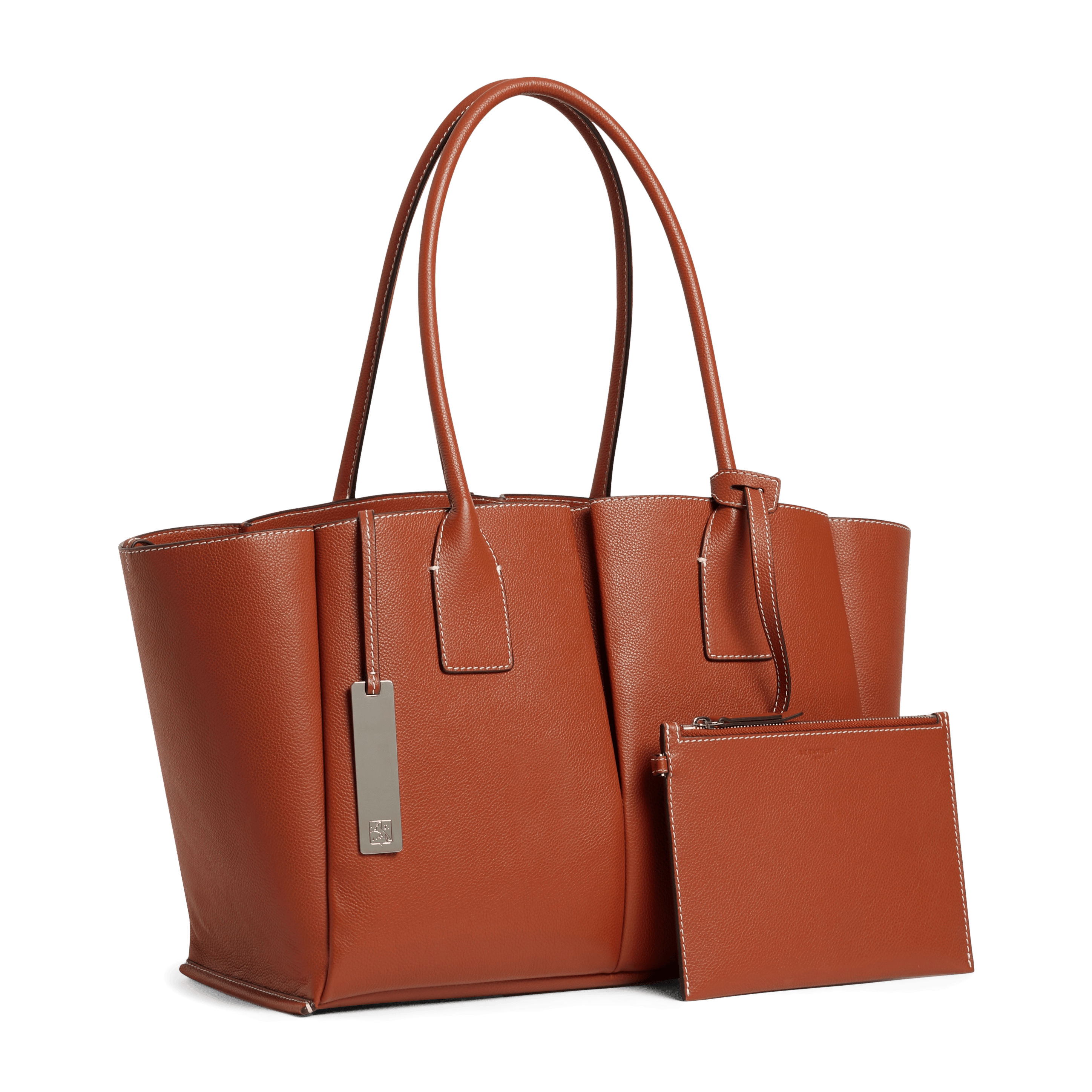 ELENA - Grand cabas en cuir de vachette | Marron