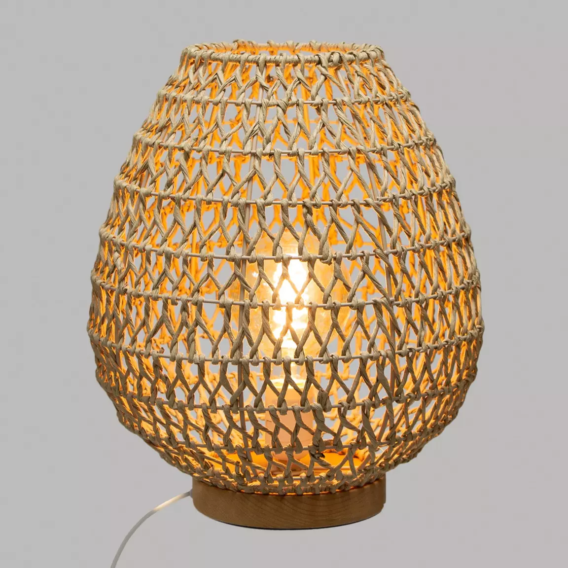 Lampe à poser bois et papier (H35,5 cm) Etel Naturelle