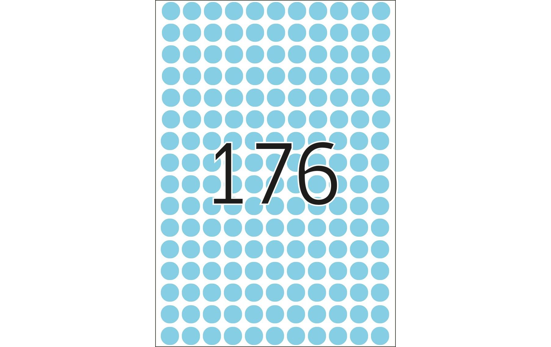 Vielzweck-Etiketten 2213 Ø 8 mm, Blau, 32 BlattSelbstklebende Markierungspunkte für Pinnwand, Flipchart und vieles mehr