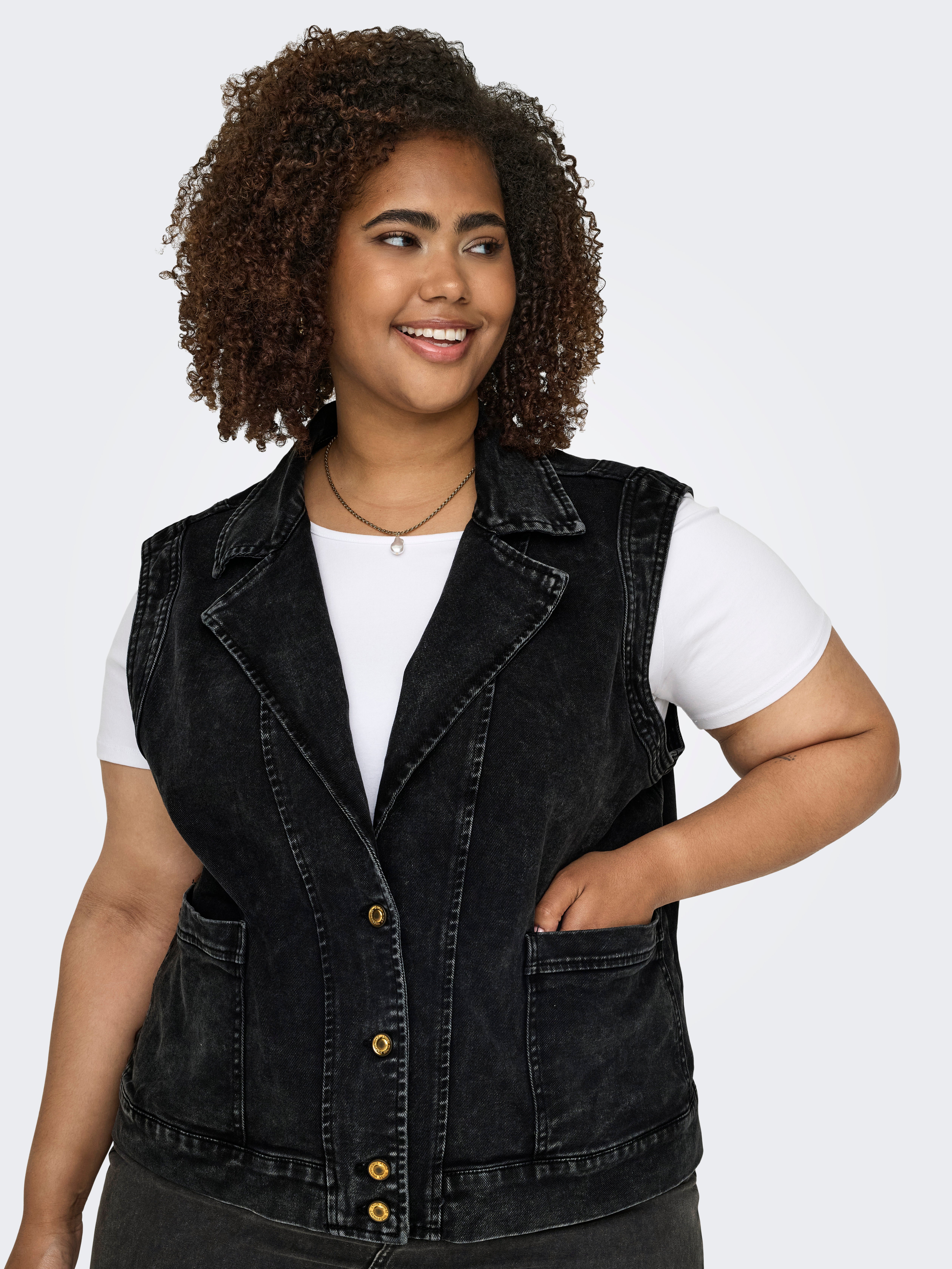 CARMIA Weste Black Denim
