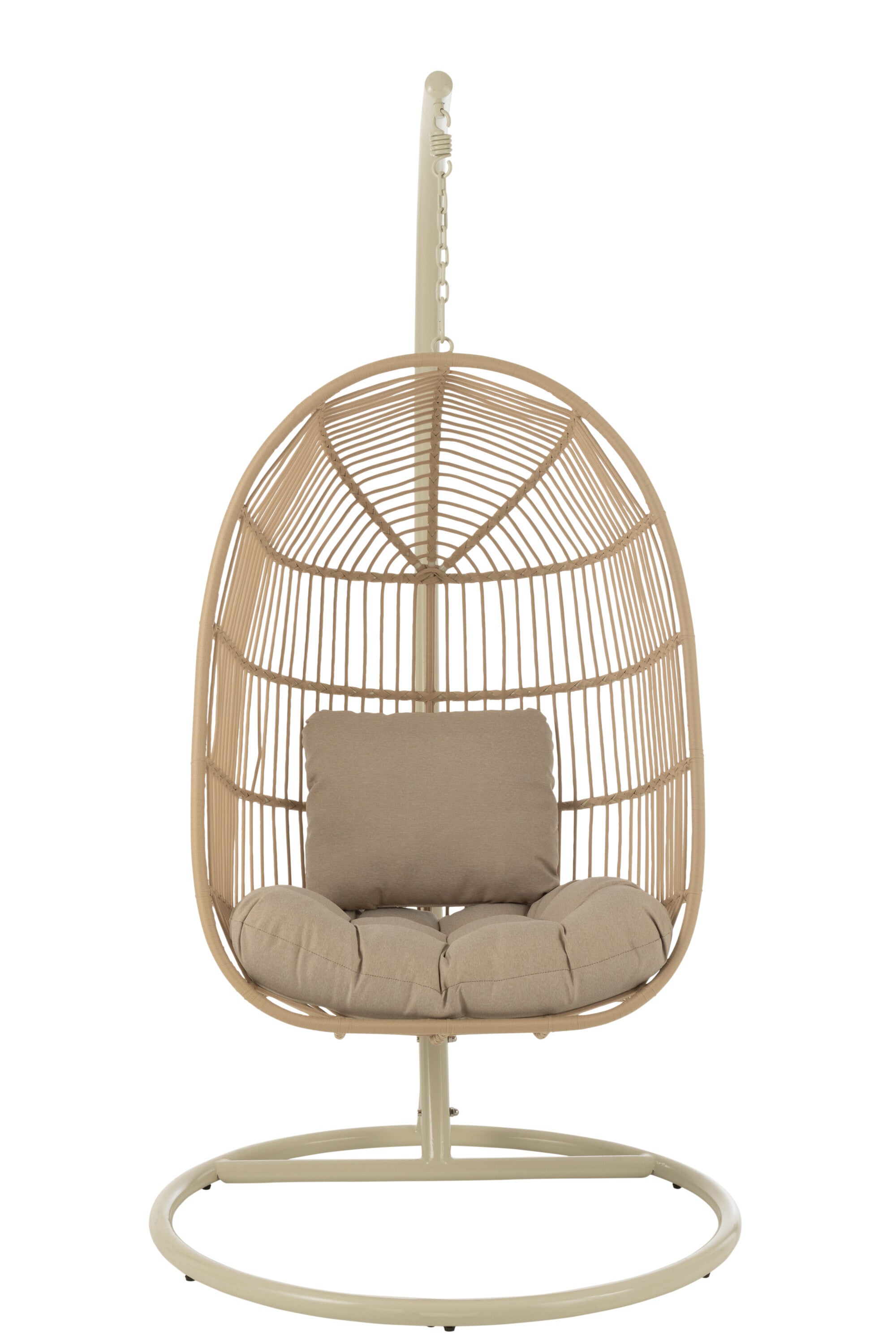 J-Line hangstoel Egga - metaal|koord - beige