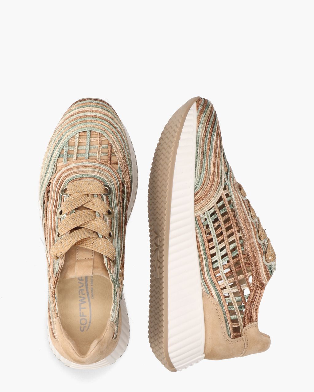 Softwaves Ardi Lichtbruin/Multicolor Damessneakers