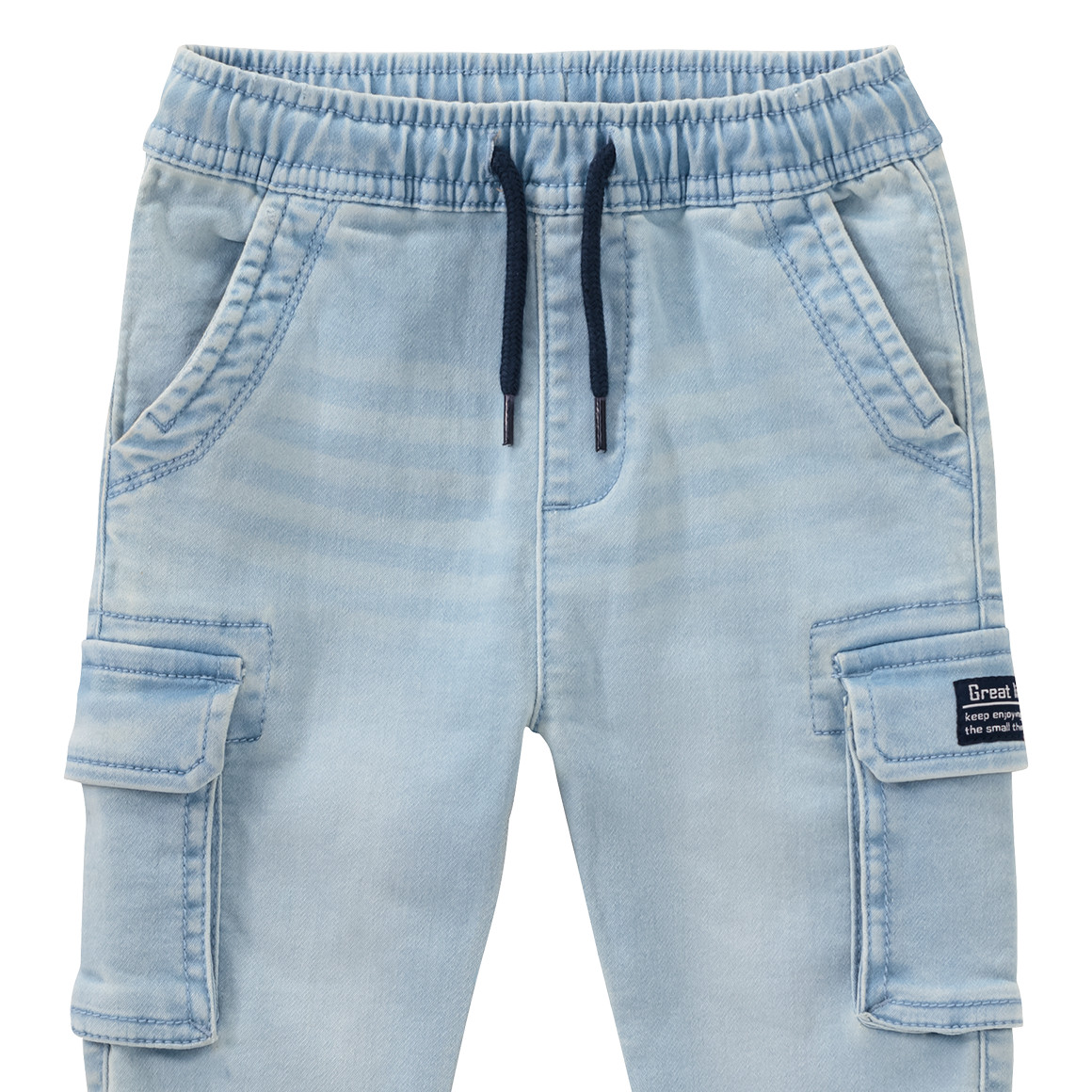 Topomini Baby Cargo-Jeans mit Stretch hellblau