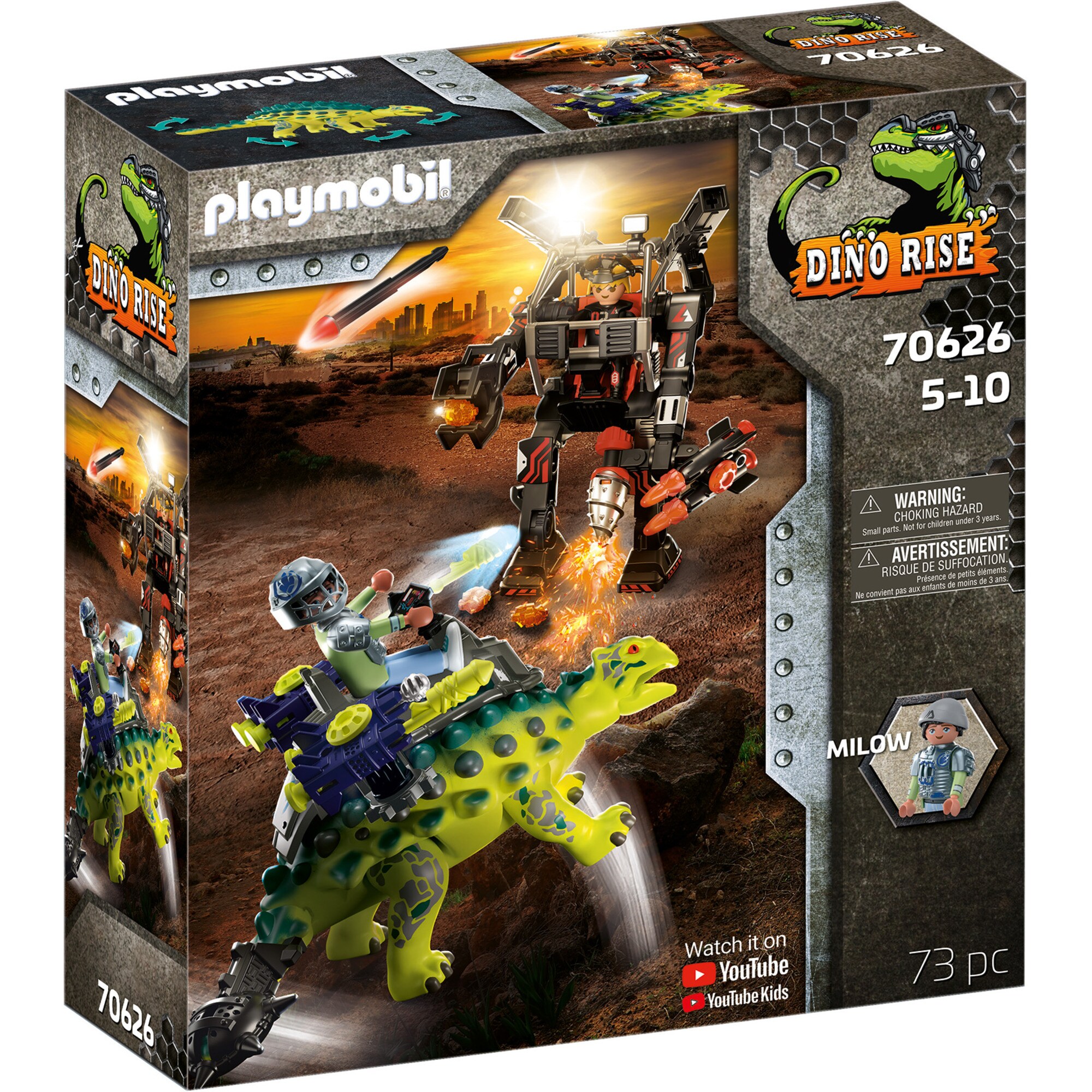 PLAYMOBIL Konstruktionsspielzeug Dino Rise Saichania: Abwehr des Kampfläufers