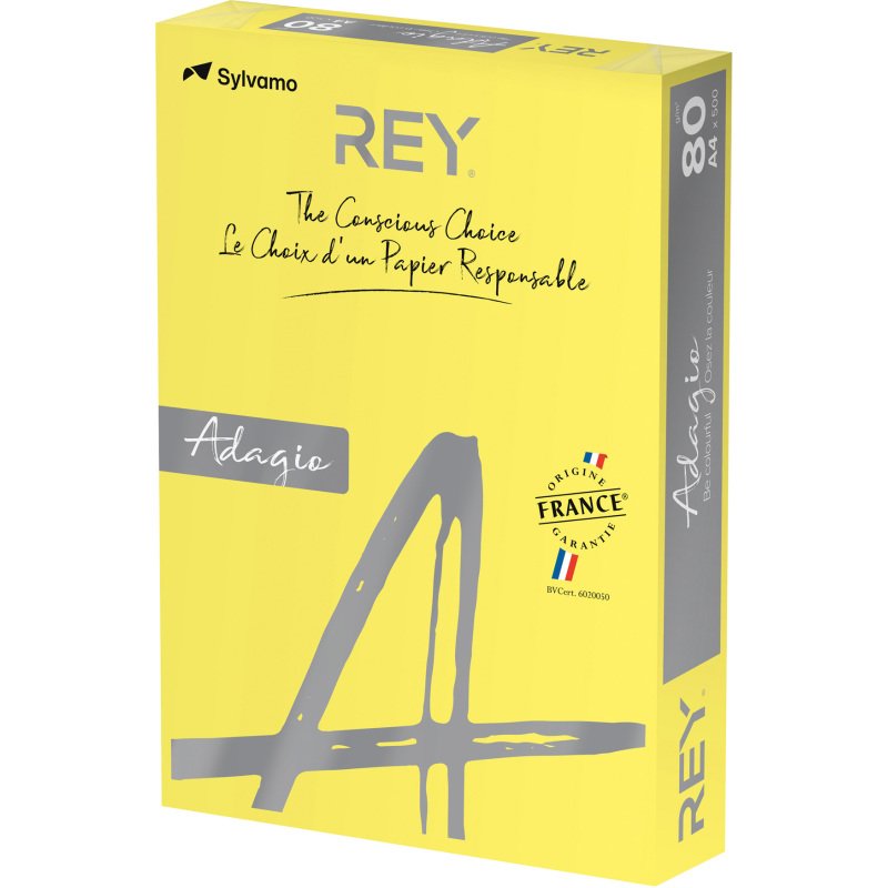 Papier A4 couleur 80 g Rey Adagio couleurs intenses - Ramette de 500 feuilles
