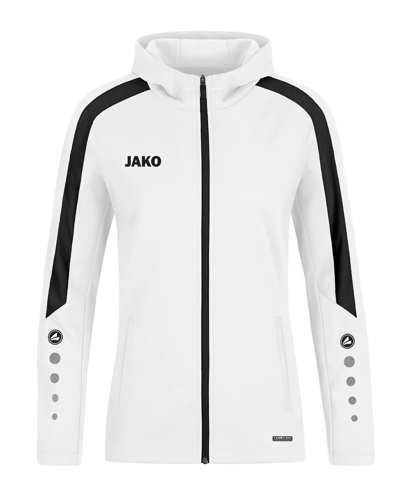 JAKO Power Kapuzenjacke Damen Weiss Schwarz F000