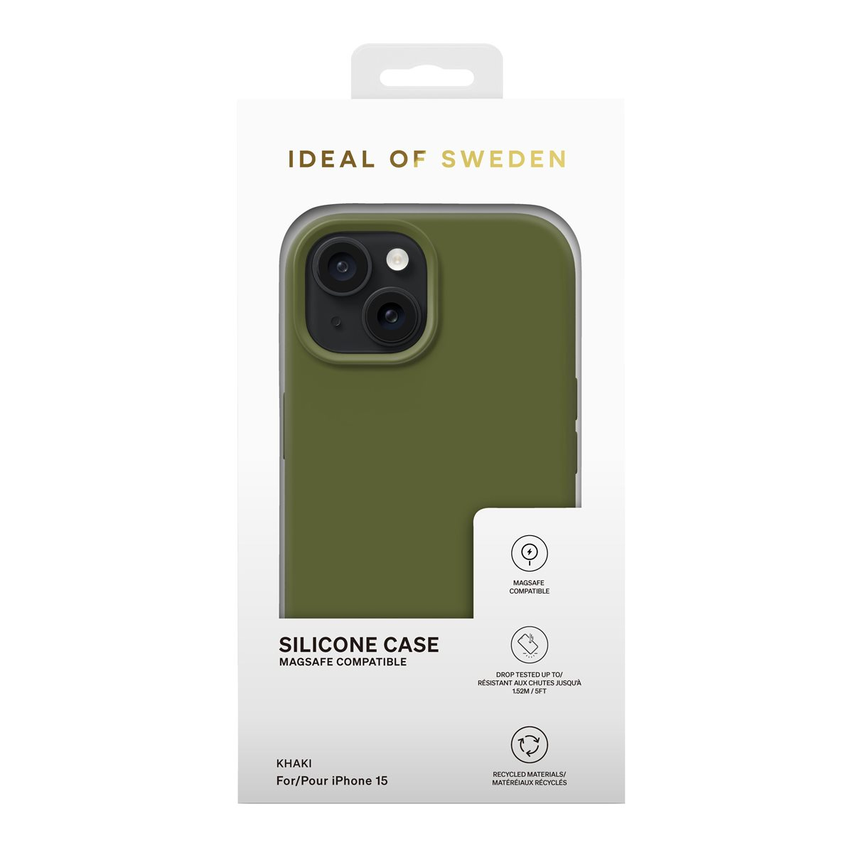 iPhone 15 MagSafe Silikon Hülle Case Recycled (IDSICMS-I2361-450) - Khaki