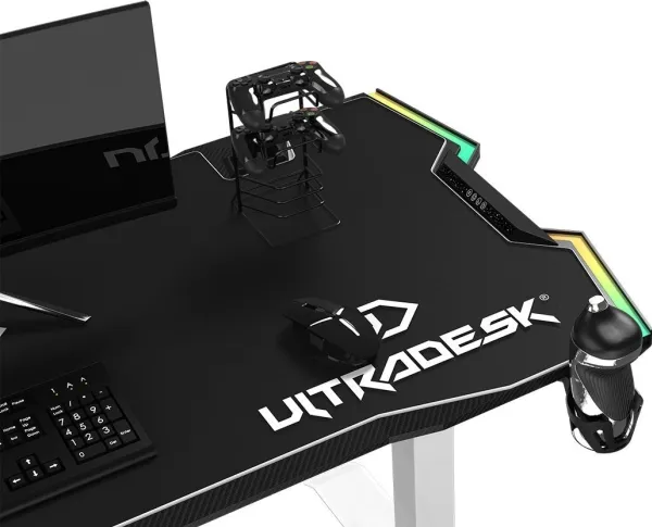 Ultradesk Force, Lige, Friform facon, Spil, Sort, Hvid, Rød/grøn/blå, 1660 mm