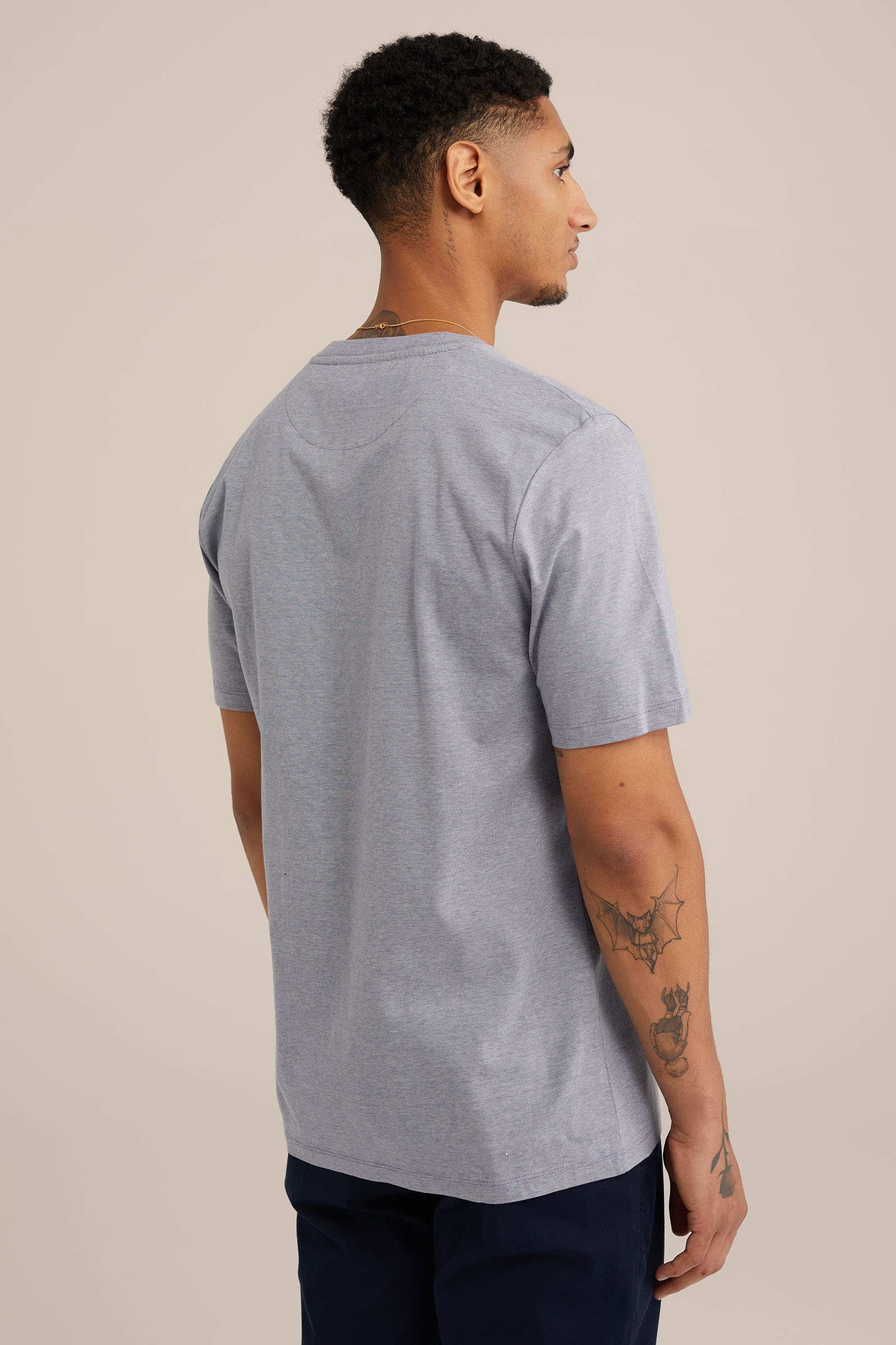 T-shirt met dessin Van Gils Blauw