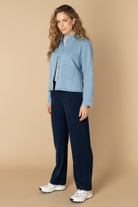 Ivy Beau blauwe dames blouse