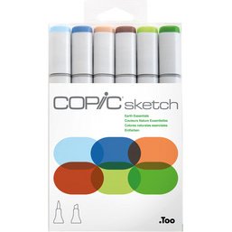 Marqueur sketch, kit de 6 'Earth Essentials'