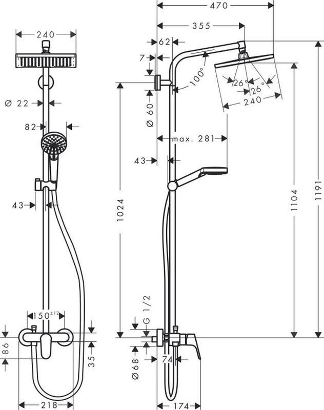 Hansgrohe - Crometta E 240 - Douchesysteem - Chroom - 1 Jet