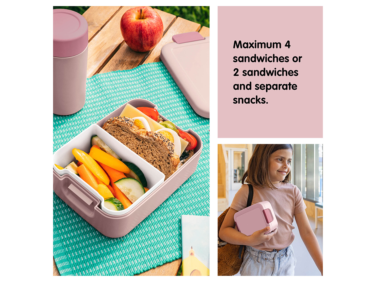Sunware sigma home food set van 2 broodtrommel - roze