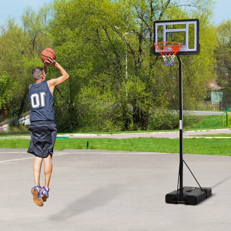 HOMCOM Basketballkorb mit 2 Rädern schwarz