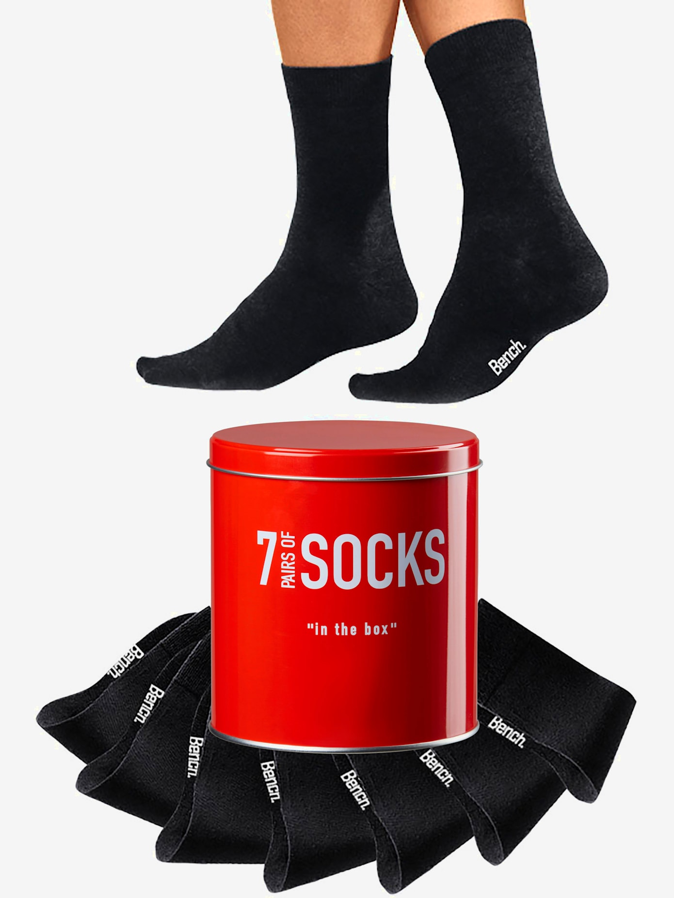 Chaussettes emballage pratique : 7 paires de socquettes en boîte