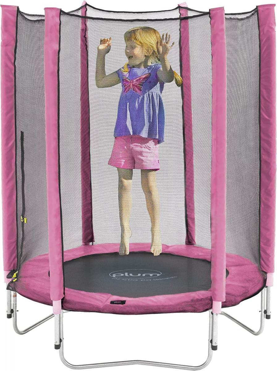 Trampoline rose et filet de sécurité junior de 4,5