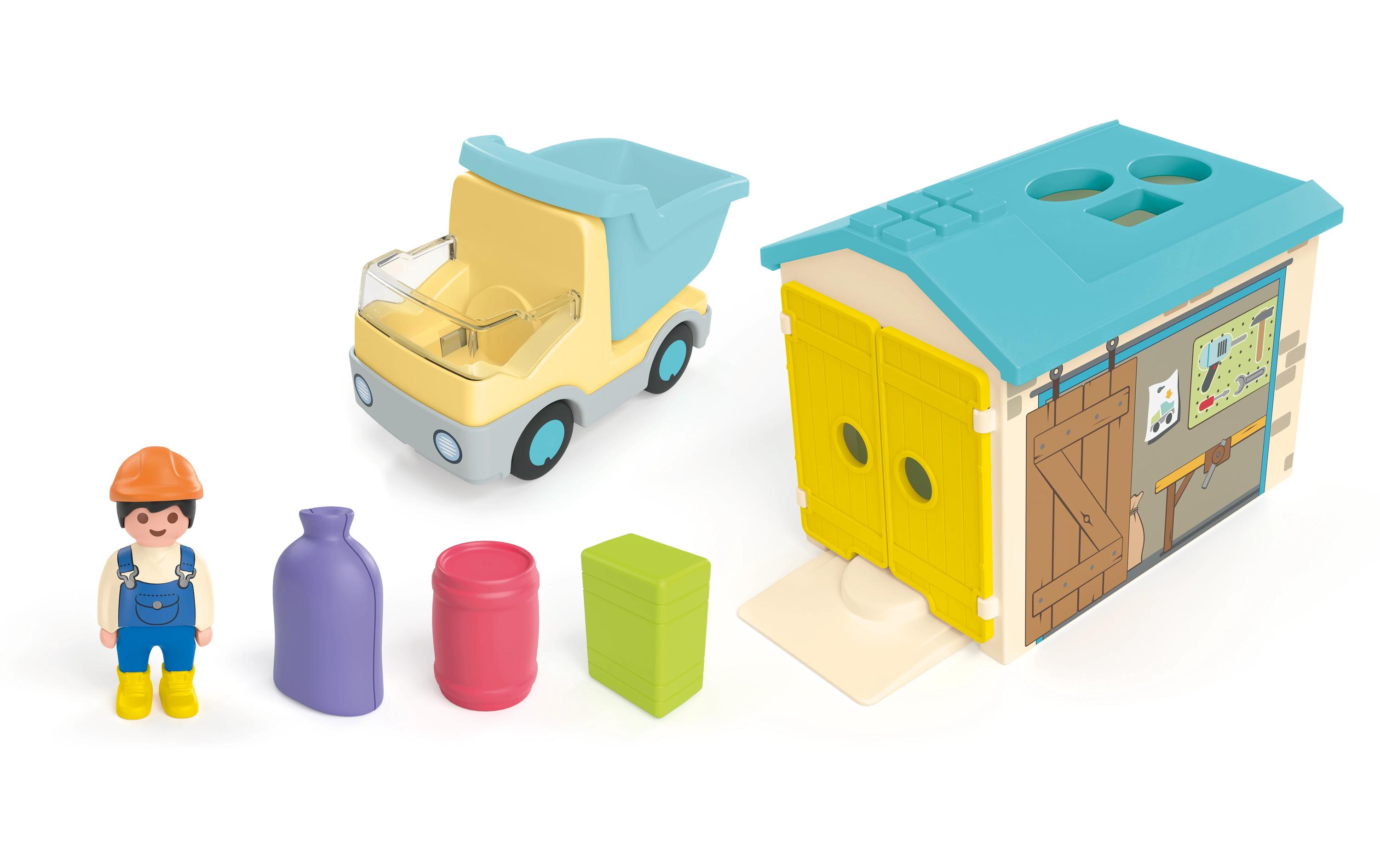Junior LKW mit Sortiergarage 71686Figuren-Set für Kinder