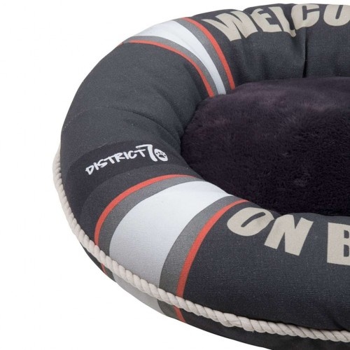 Cama para animais de estimação em formato de boia salva-vidas, cinza escuro