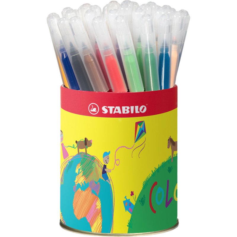 Feutre coloriage stabilo trio triangulaire encre super lavable pointe moyenne pot 36 unités