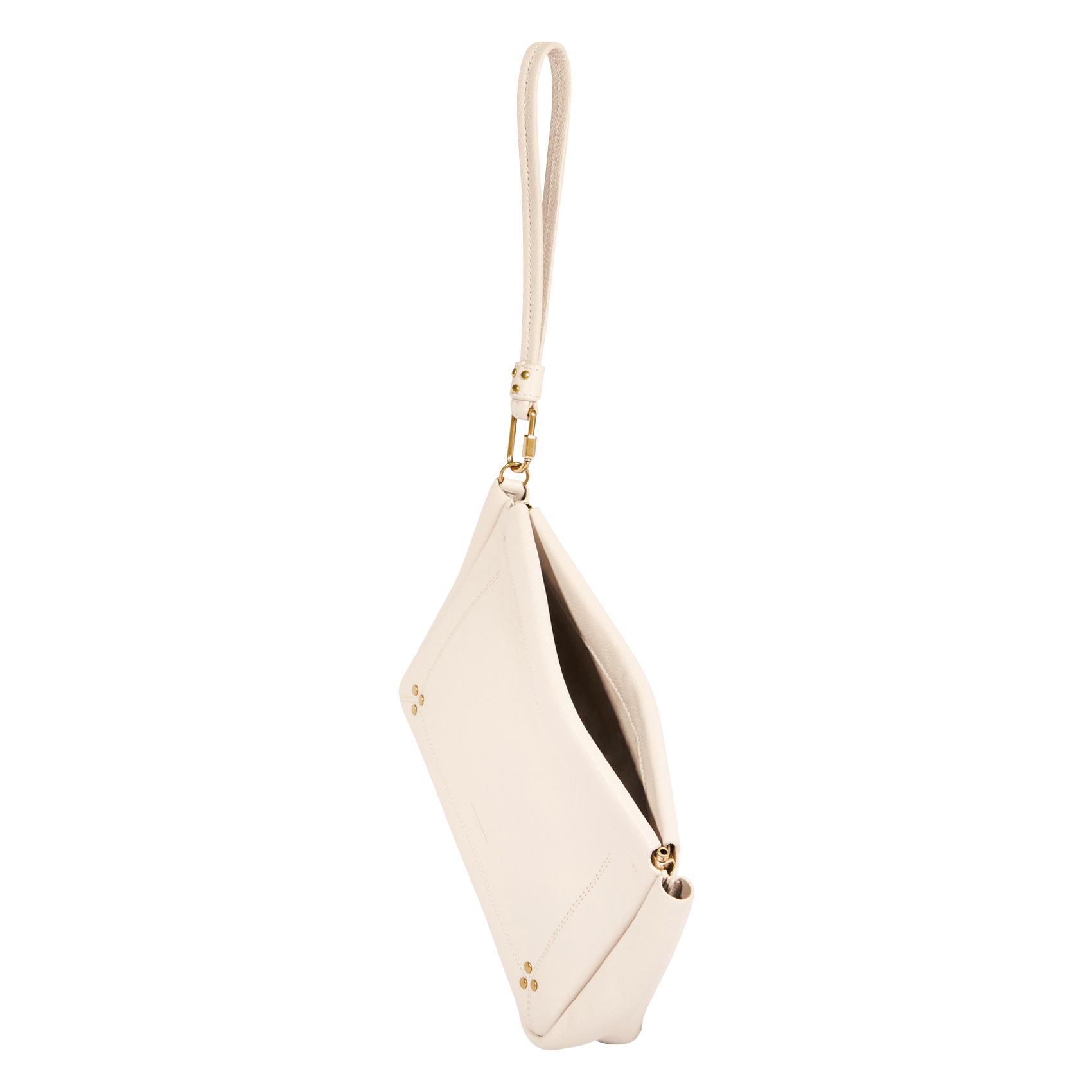 CLAP L - Pochette en cuir| Beige