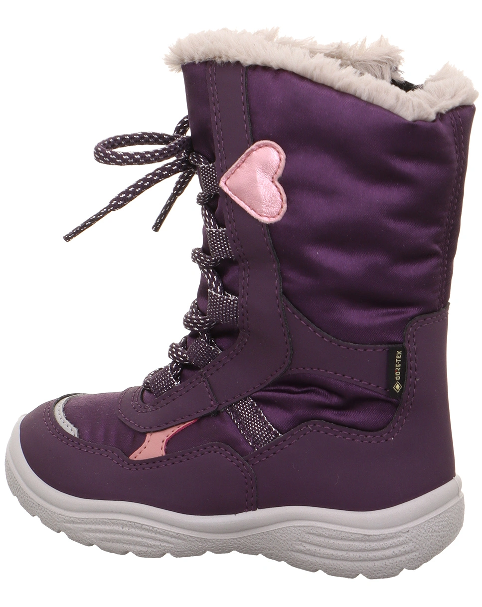 Winter-Stiefel CRYSTAL HEART gefüttert in lila/rosa