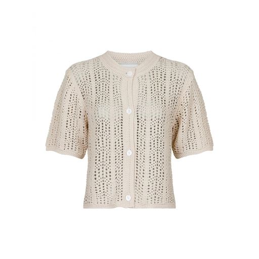 Neo Noir Ellen Crochet Knit Cardigan, Sand, 36