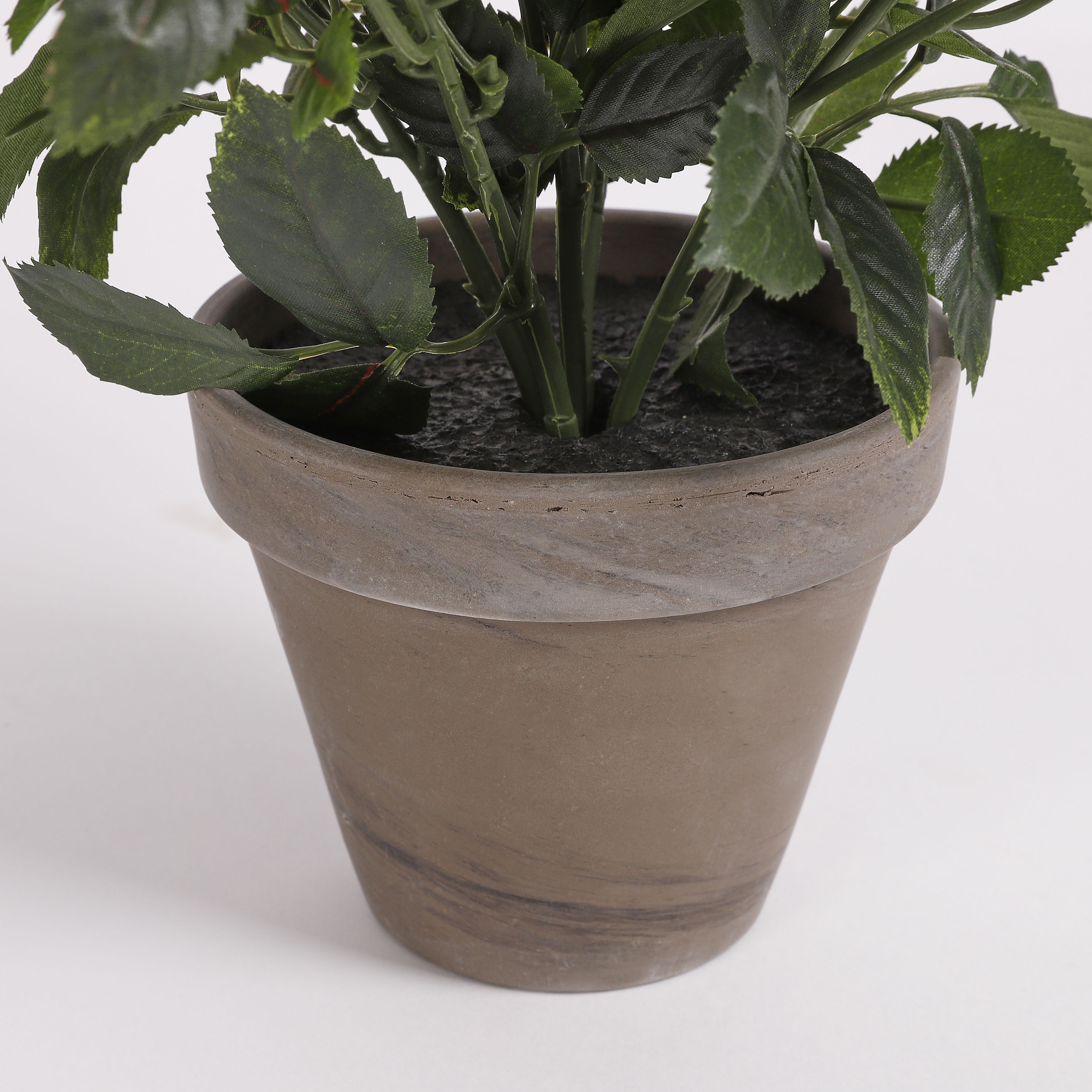 Mica decorations - rosier artificielle blanches en pot h33