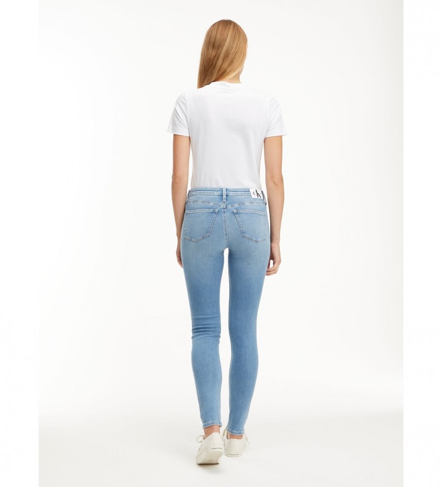 Calça jeans skinny de cintura média Calvin Klein azul