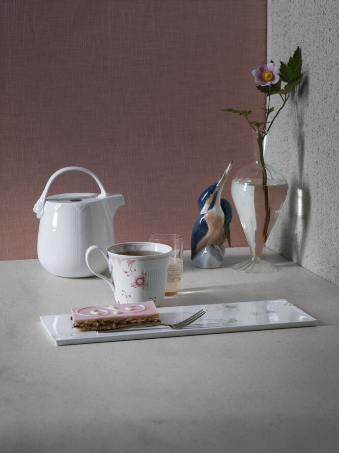Royal Copenhagen MULTIFARVET ELEMENTS SERVERINGSBRÆT 12 X 36 CM Hvid